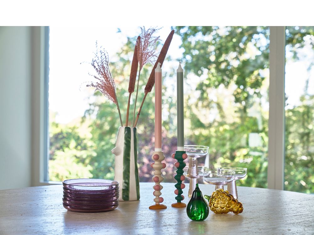 Decorative objects - Styles 6 x 5 x 18 cm multi-coloured candle holder - VILLA COLLECTION DENMARK