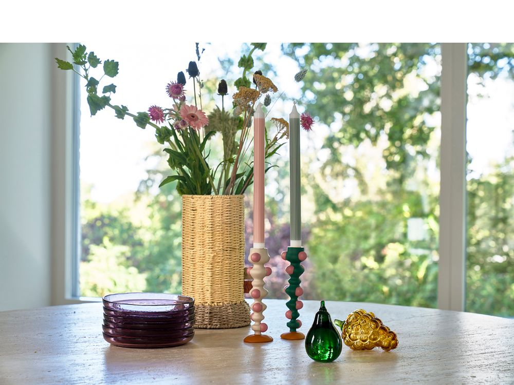 Decorative objects - Styles 6 x 5 x 18 cm multi-coloured candle holder - VILLA COLLECTION DENMARK