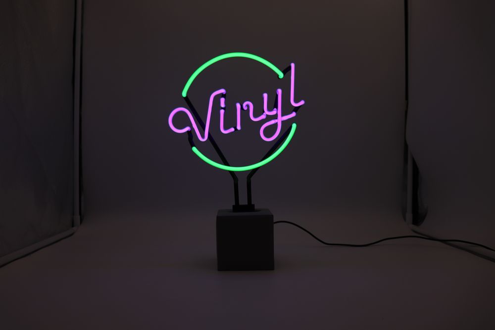 Lampes de bureau - Néon sur socle « vinyl » - LOCOMOCEAN