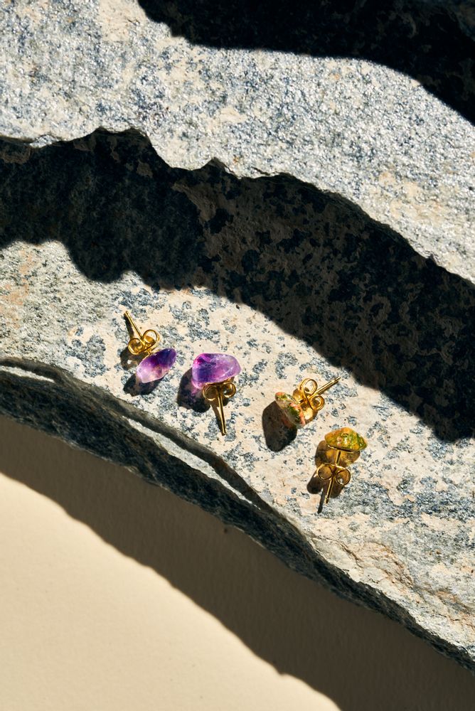 Bijoux - Clous en améthyste - ESSYELLO