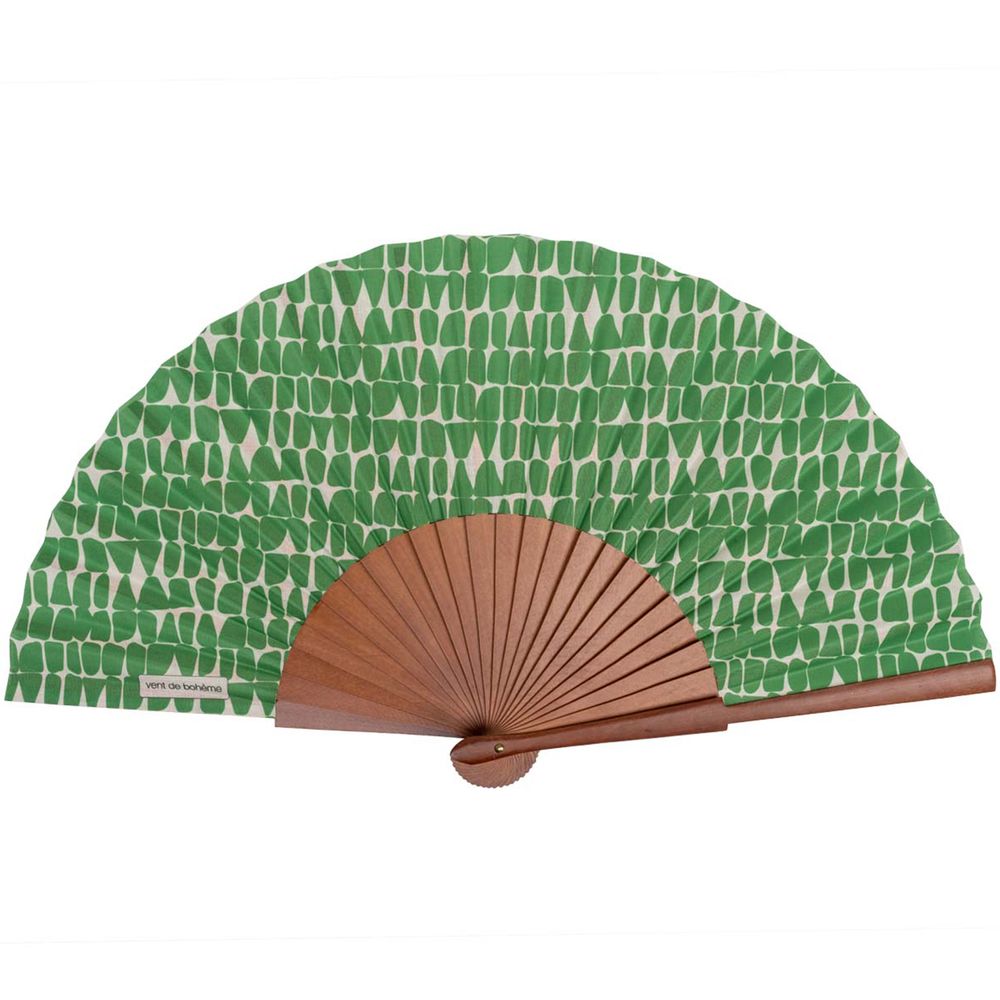 Apparel - Fan with polished wood frame and printed cotton canvas - VENT DE BOHÈME