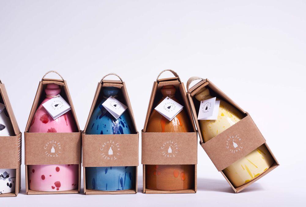 Decorative objects - Trullo yellow and cream candle holder - CAROLA FRA I TRULLI