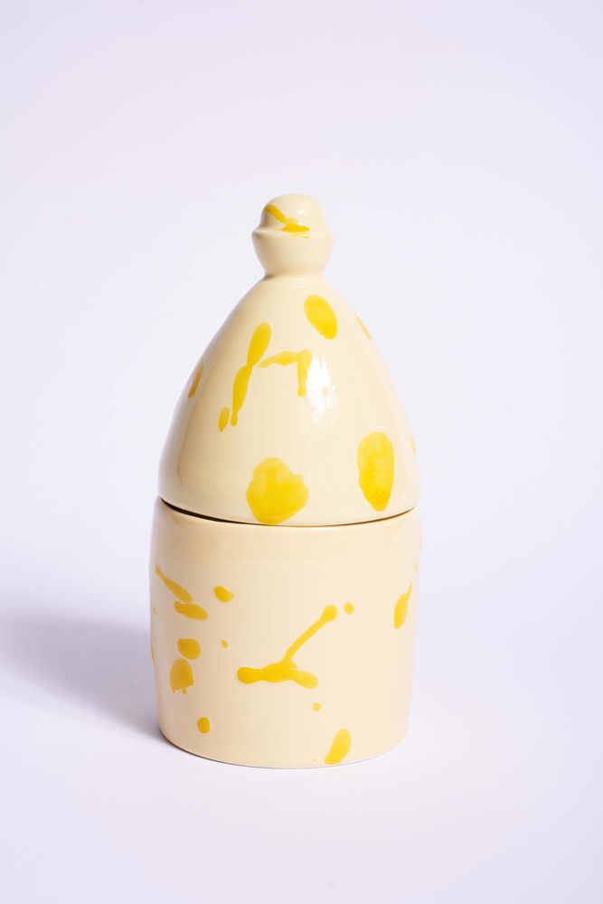 Decorative objects - Trullo yellow and cream candle holder - CAROLA FRA I TRULLI