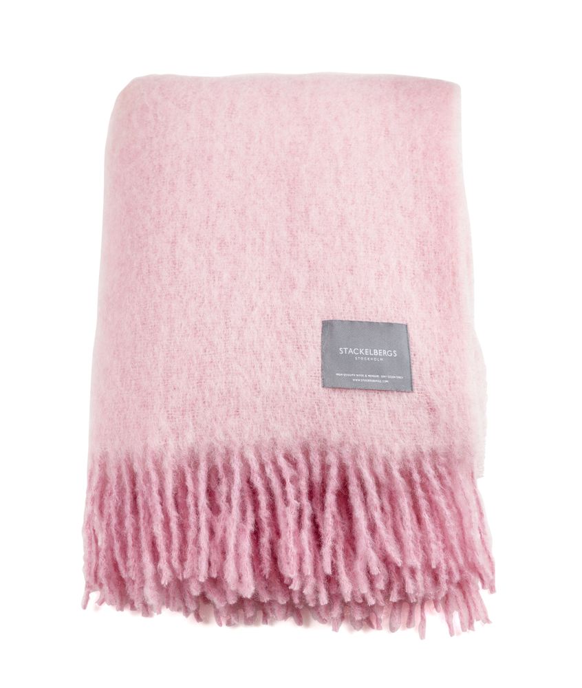 Throw blankets - 4136 Mohair Blanket Pelagon & Pink Melange - STACKELBERGS