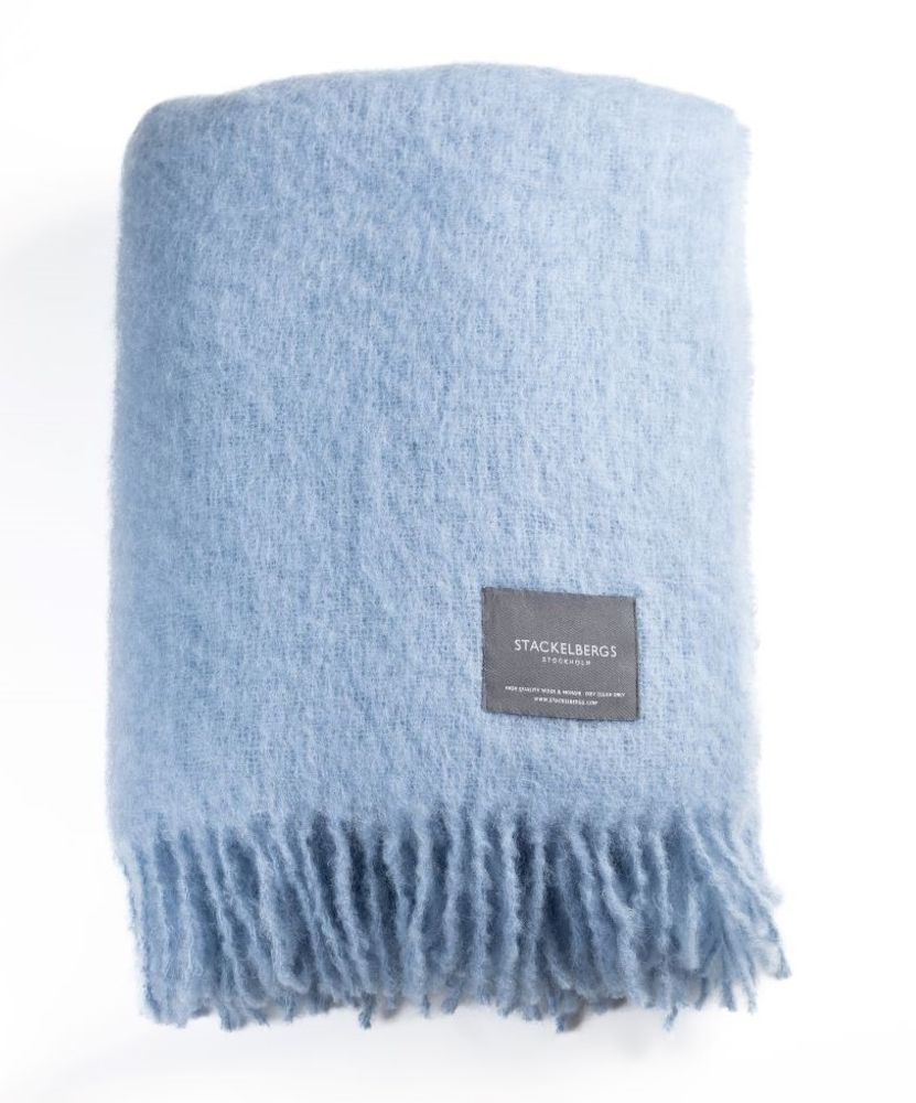 Throw blankets - Stackelbergs Mohair Blanket Blue Fog - STACKELBERGS