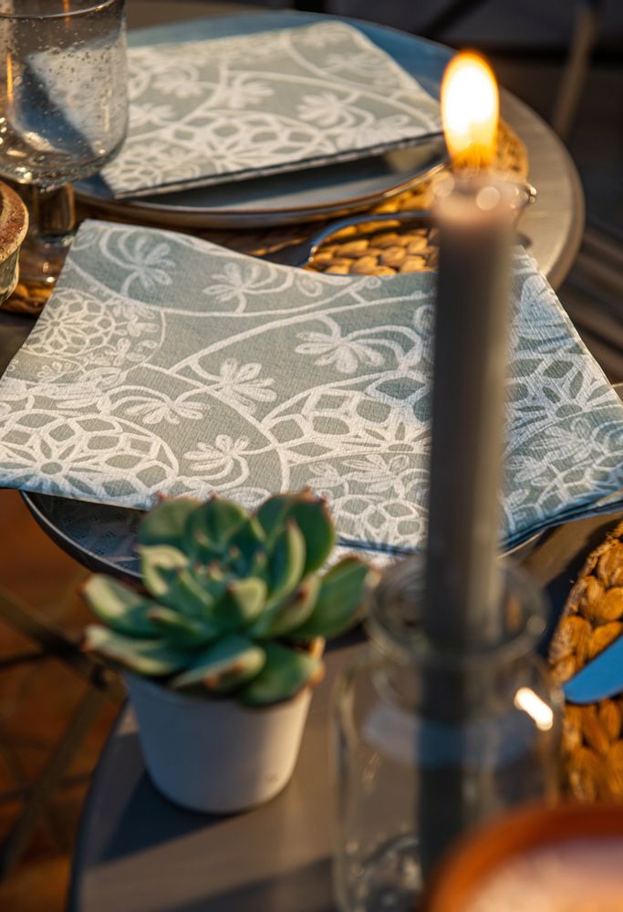 Napkins - Napkin Moucharabieh green - FRANÇOISE PAVIOT
