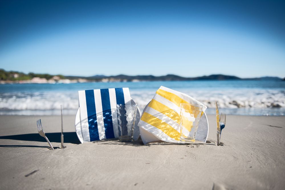 Decorative objects - Napkin blue stripe - FRANÇOISE PAVIOT
