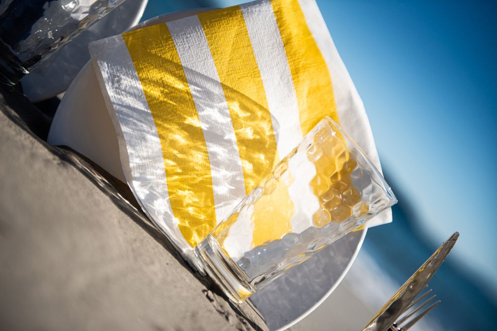 Decorative objects - Napkin blue stripe - FRANÇOISE PAVIOT