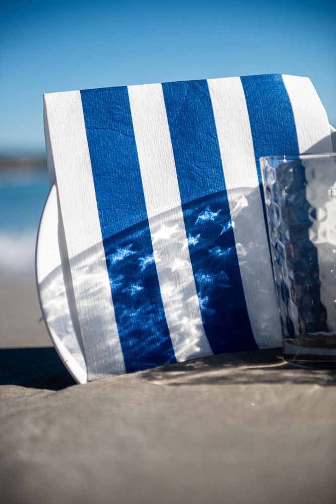 Decorative objects - Napkin blue stripe - FRANÇOISE PAVIOT