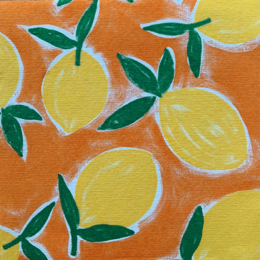 Serviettes - Serviette CITRUS orange - FRANÇOISE PAVIOT