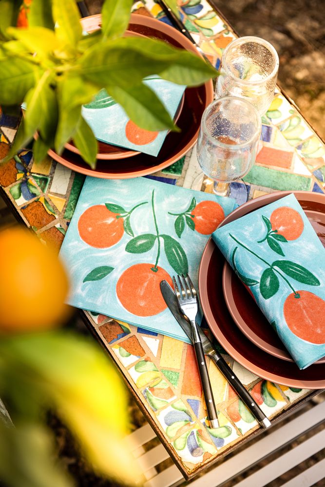 Objets de décoration - Serviette Orange amère - FRANCOISE PAVIOT
