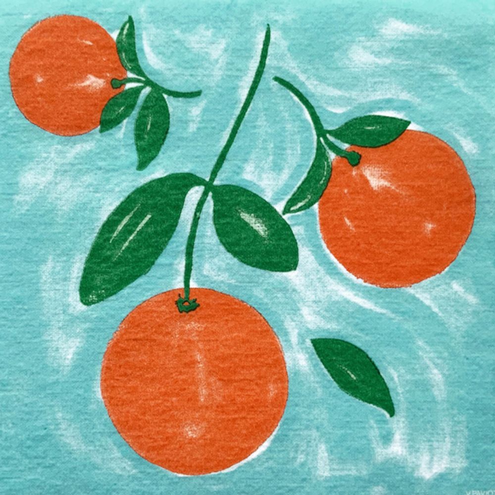 Objets de décoration - Serviette Orange amère - FRANCOISE PAVIOT