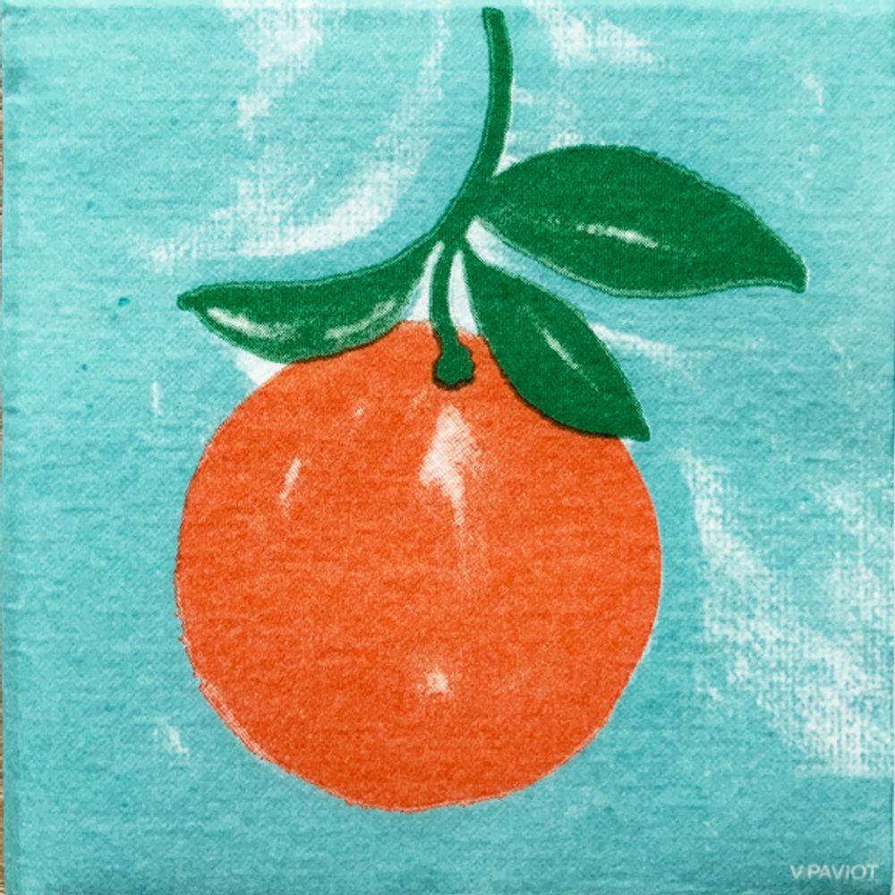 Objets de décoration - Serviette Orange amère - FRANCOISE PAVIOT