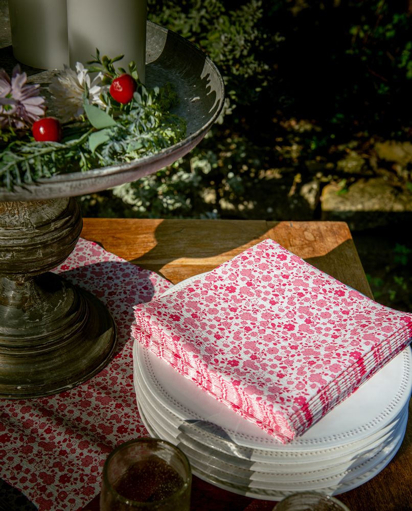 Decorative objects - Napkin Liberty rose - FRANÇOISE PAVIOT