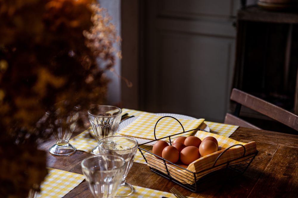 Objets de décoration - Serviette Vichy jaune - FRANÇOISE PAVIOT