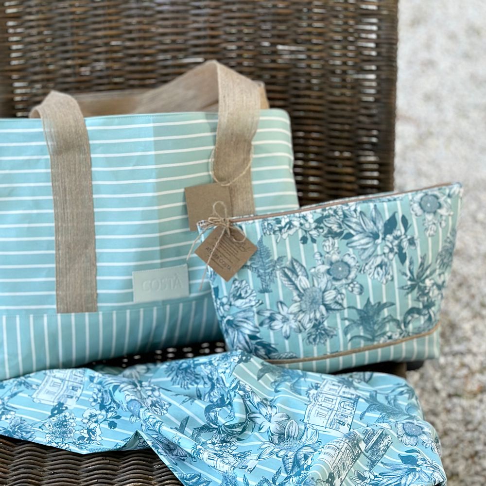 Sacs et cabas - CABAS coton imprimé & jute - ATELIER COSTÀ