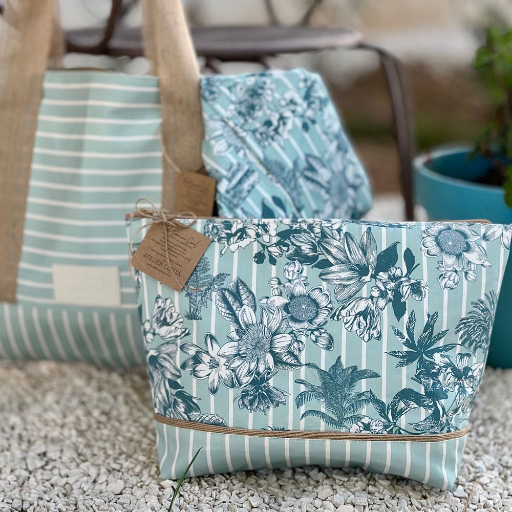 Bags and totes - Pouches\" Menorca\” printed cotton - ATELIER COSTÀ