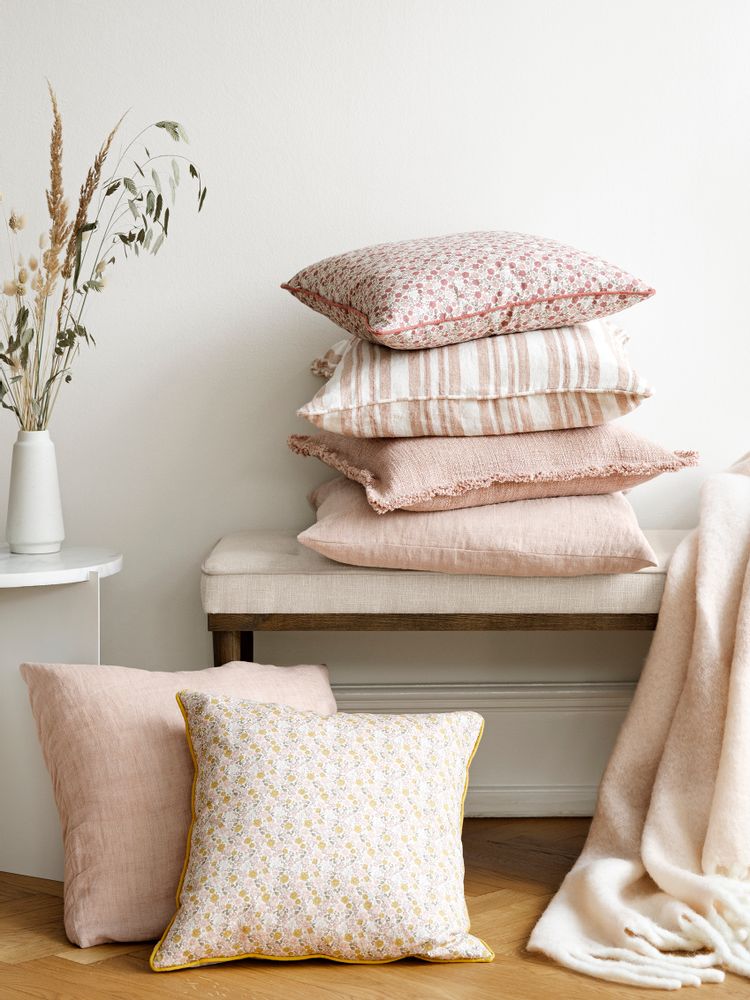 Coussins textile - Coussins : rose tendre, rose et jaune - COZY LIVING COPENHAGEN