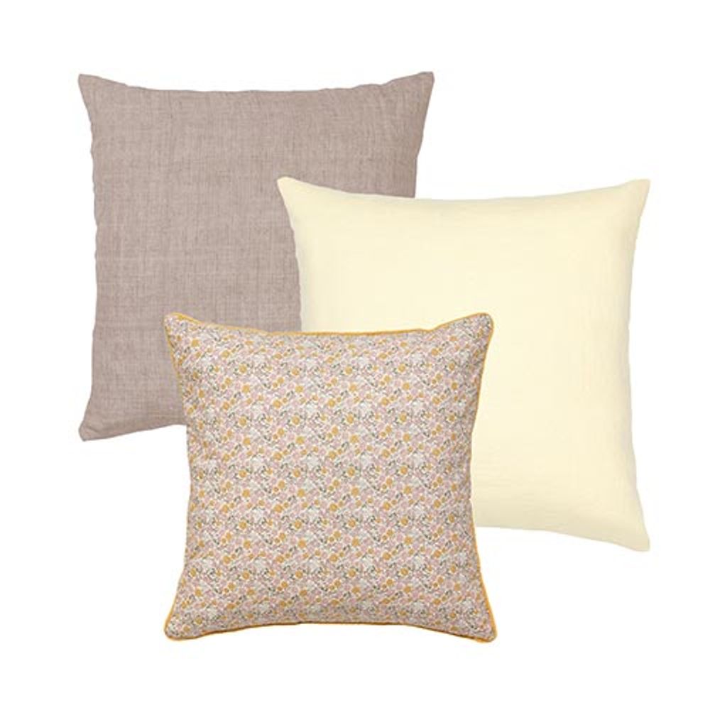 Coussins textile - Coussins : rose tendre, rose et jaune - COZY LIVING COPENHAGEN