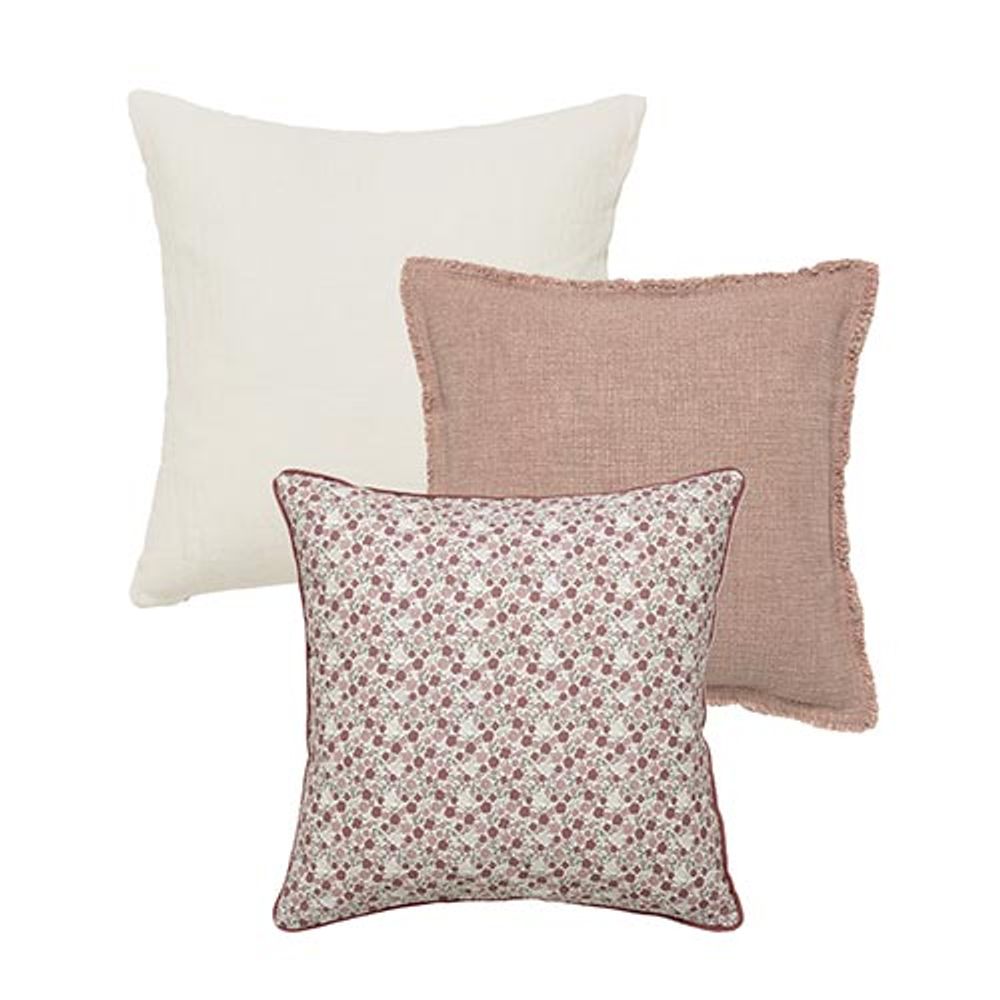 Coussins textile - Coussins : rose tendre, rose et jaune - COZY LIVING COPENHAGEN