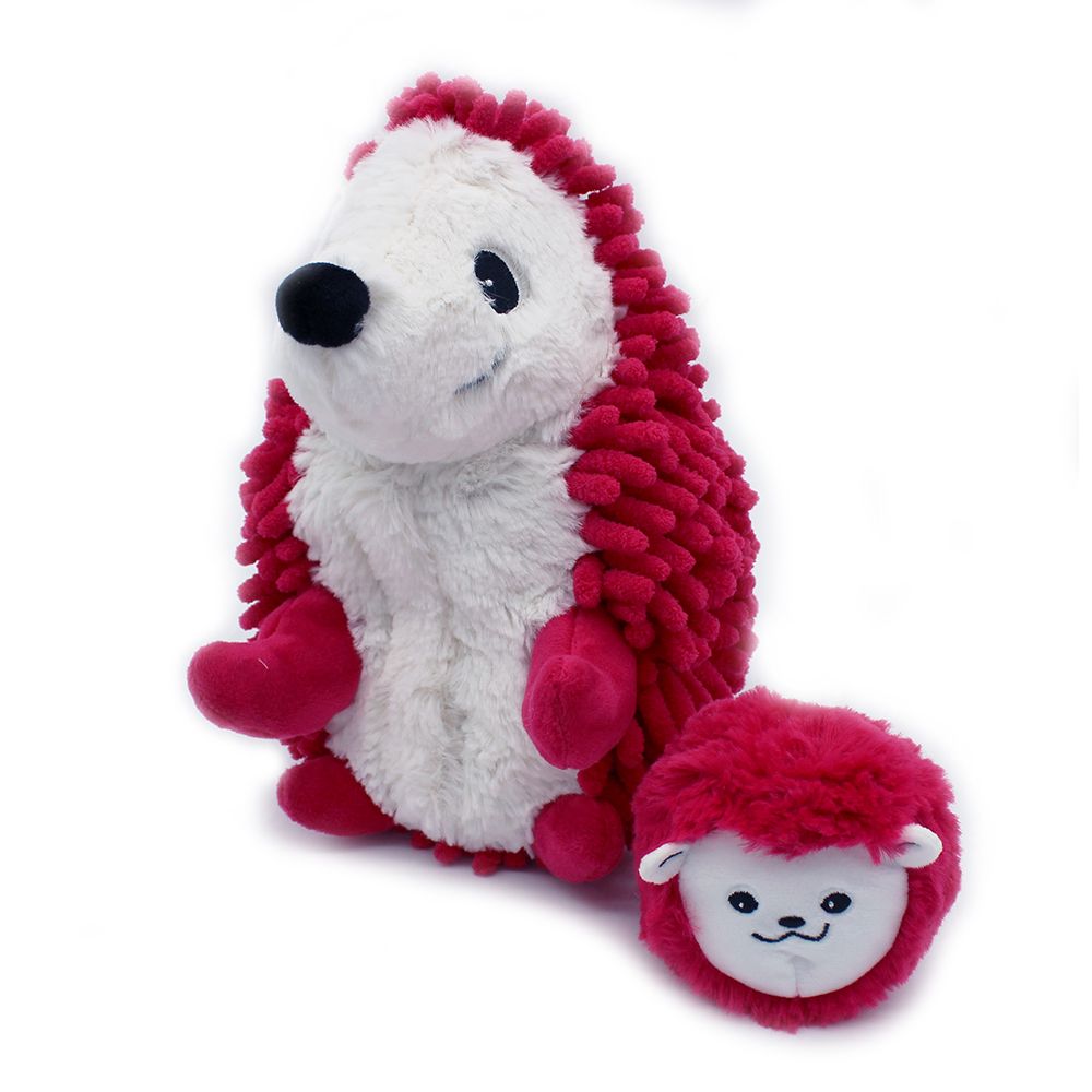 Peluches - Piktou le hérisson maman bébé Rouge Betterave - DEGLINGOS