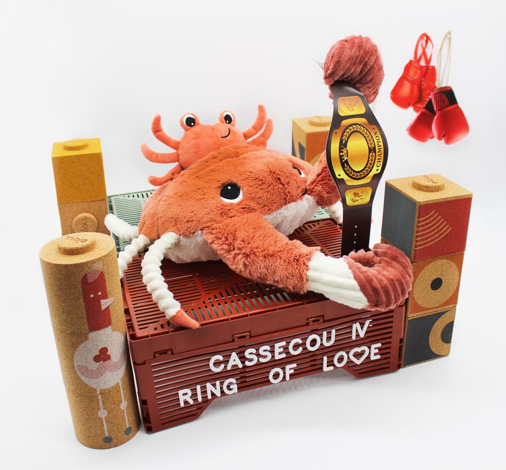 Gifts - Cassecou stuffed toy the crab mom and her baby Terracotta - DEGLINGOS