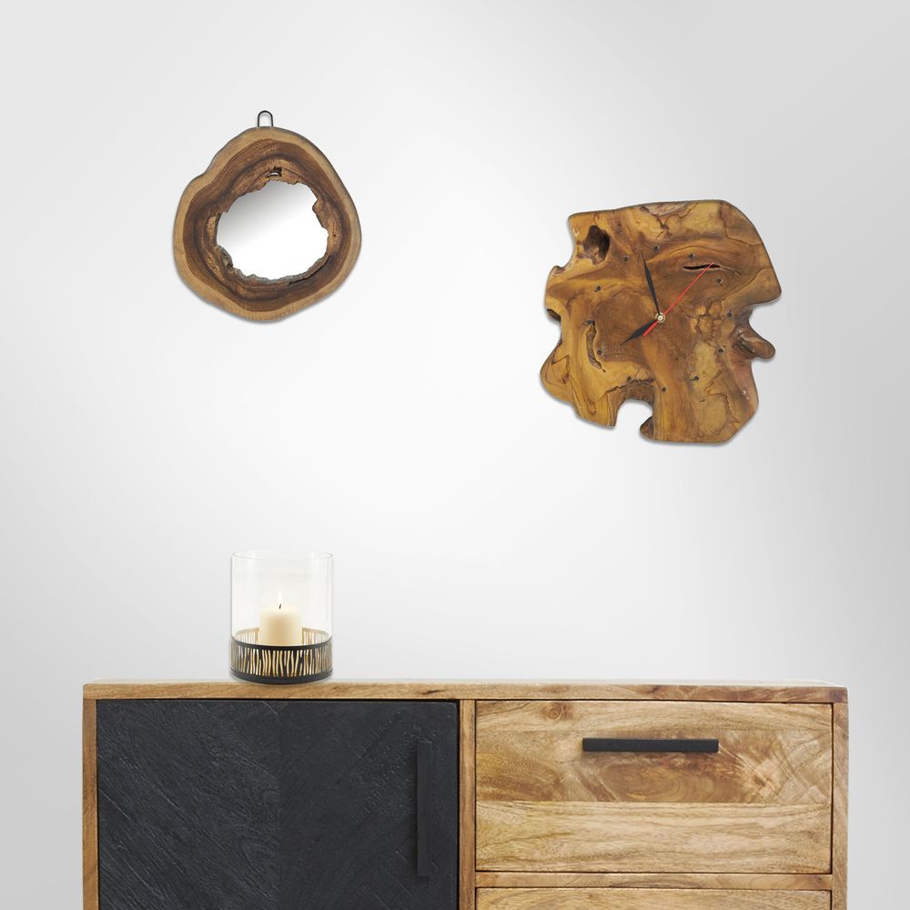 Clocks - Unique natural teak clock - AUBRY GASPARD
