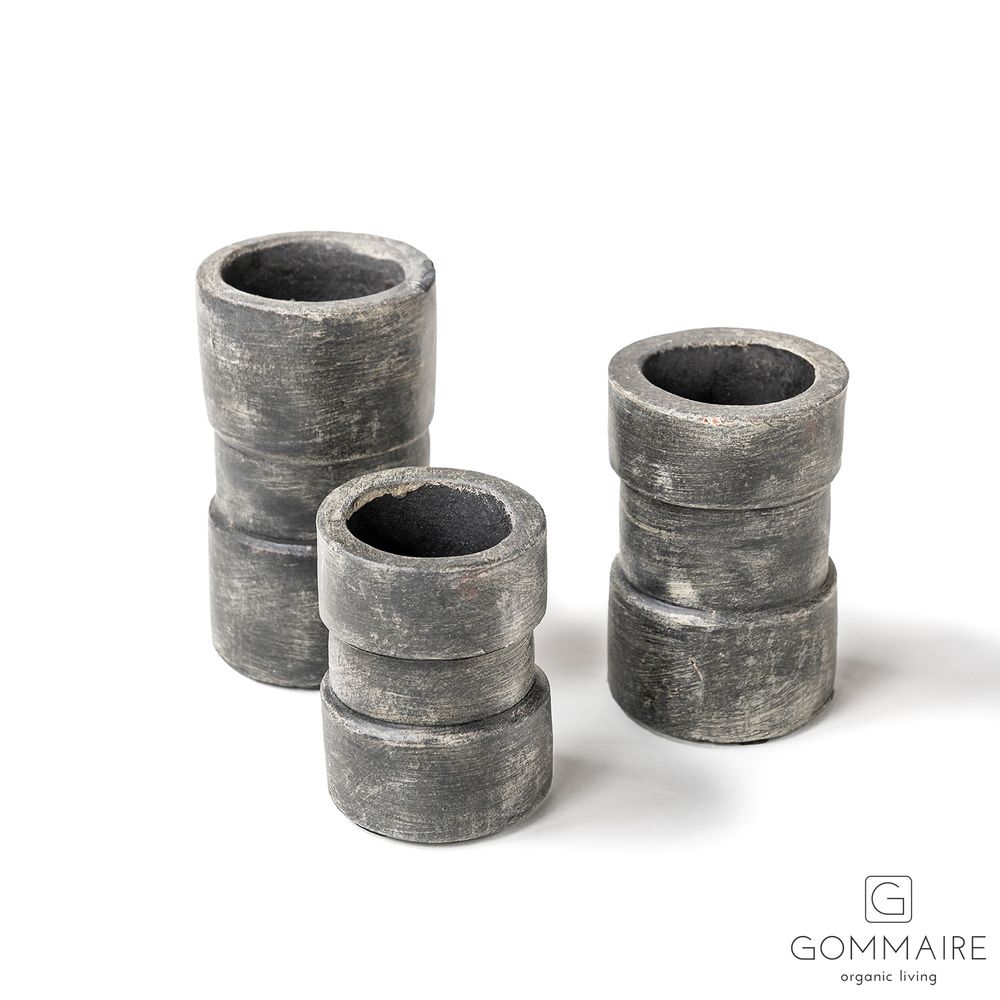 Ceramic - T-Light Holder Jac set of 3 - GOMMAIRE