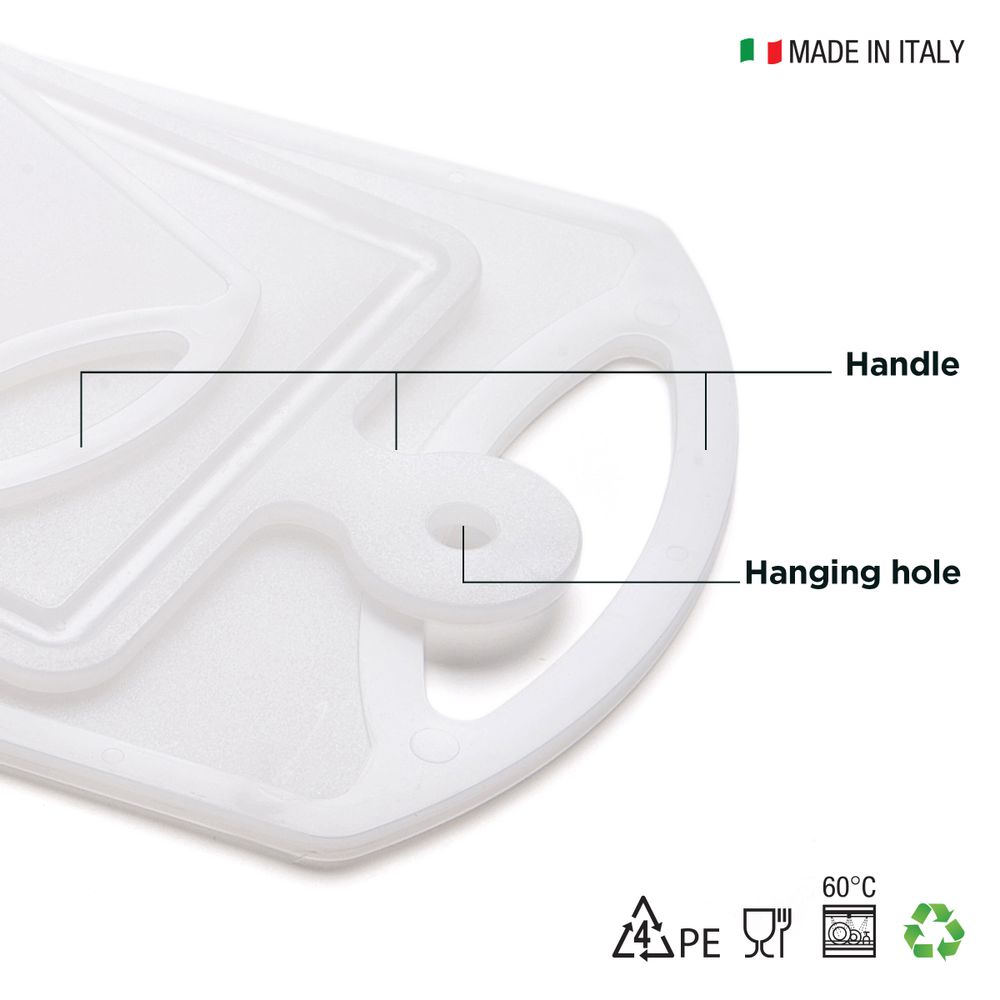 Kitchen utensils - Cutting board in plastic set of 3 pcs white recycable - DEMOLLI