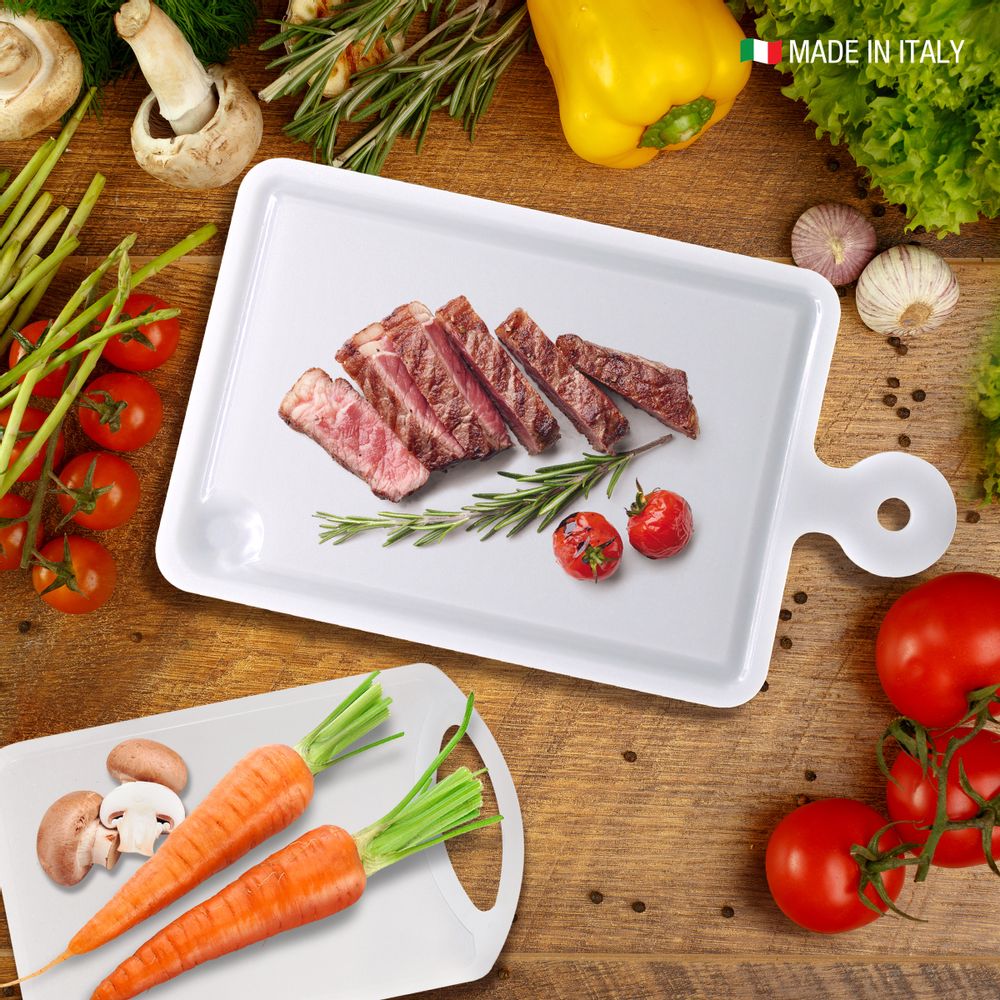 Kitchen utensils - Cutting board in plastic set of 3 pcs white recycable - DEMOLLI
