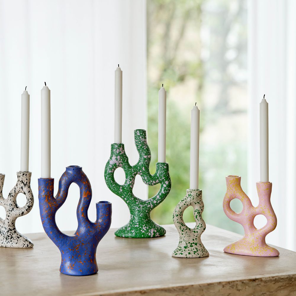 Objets design - Bougeoir à paillettes (en forme de corail) - BAHNE INTERIOR