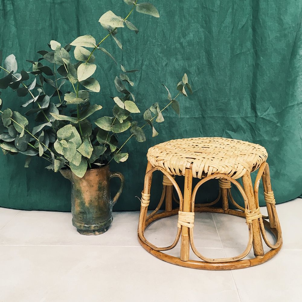 Coussins - Tabouret en rotin - BAAN