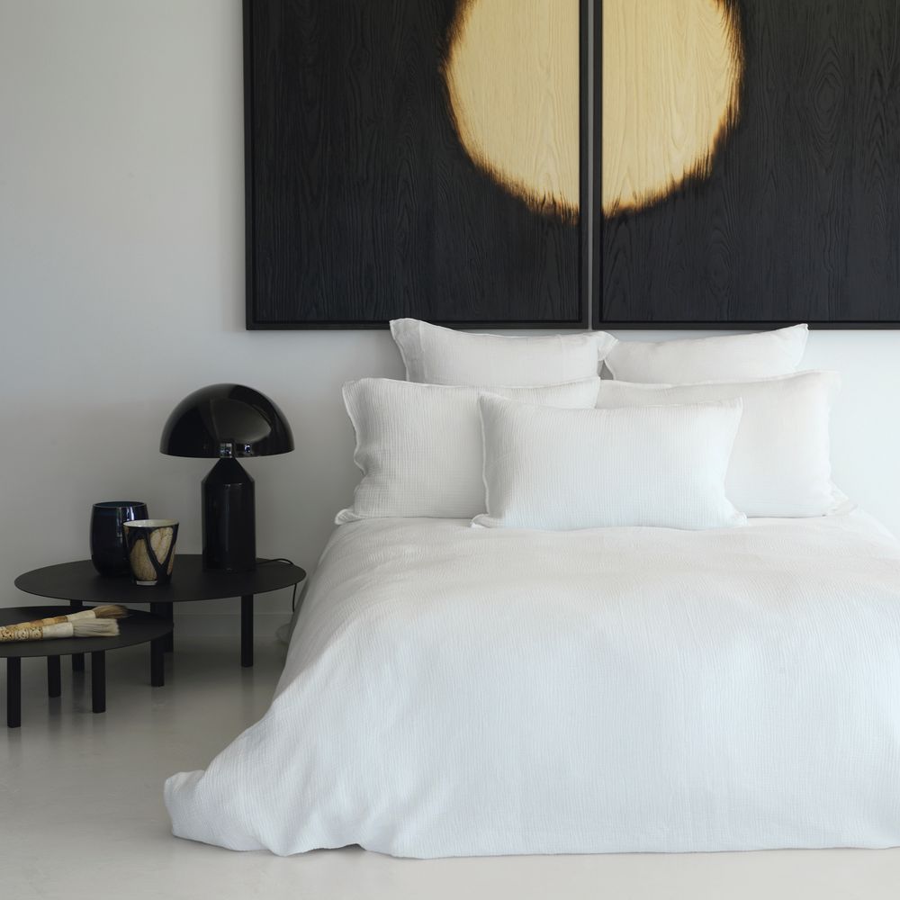 Bed linens - WHITE COTTON GAUZE DUVET COVER - MAISON D'ÉTÉ