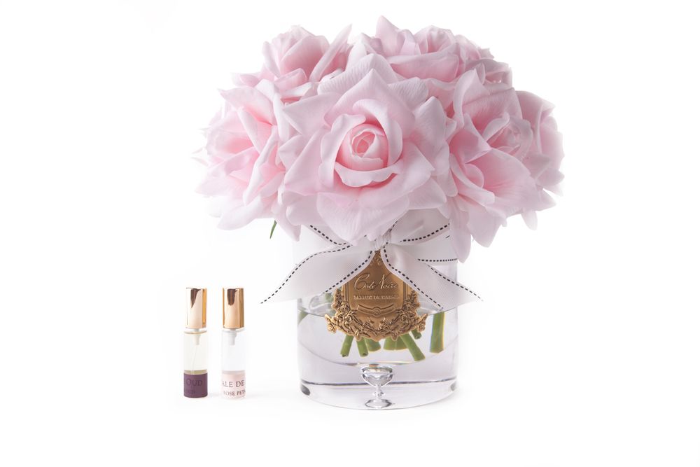 Floral decoration - LARGE LUXURY BOUQUET - GOLD BADGE - FRENCH ROSE - PINK BOX - CÔTE NOIRE