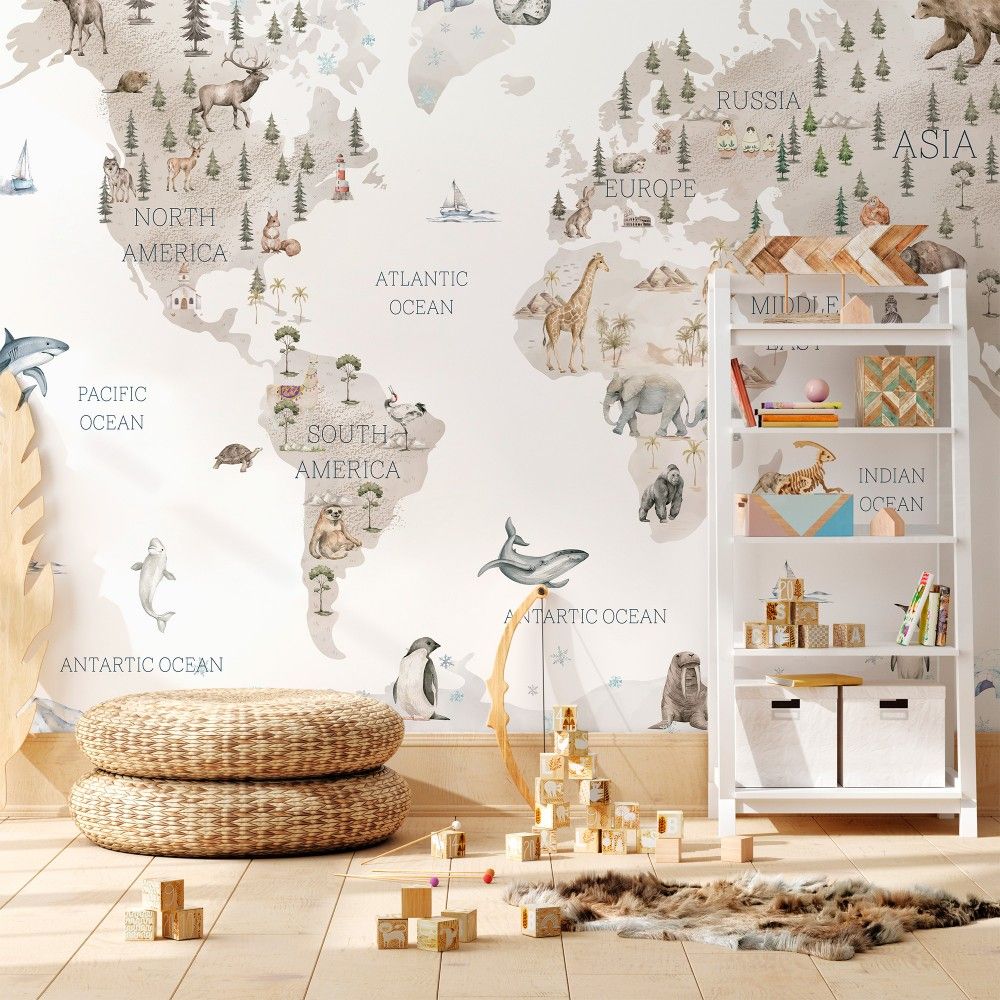 Poster - Mapa del Mundo Kids - APDECORATION
