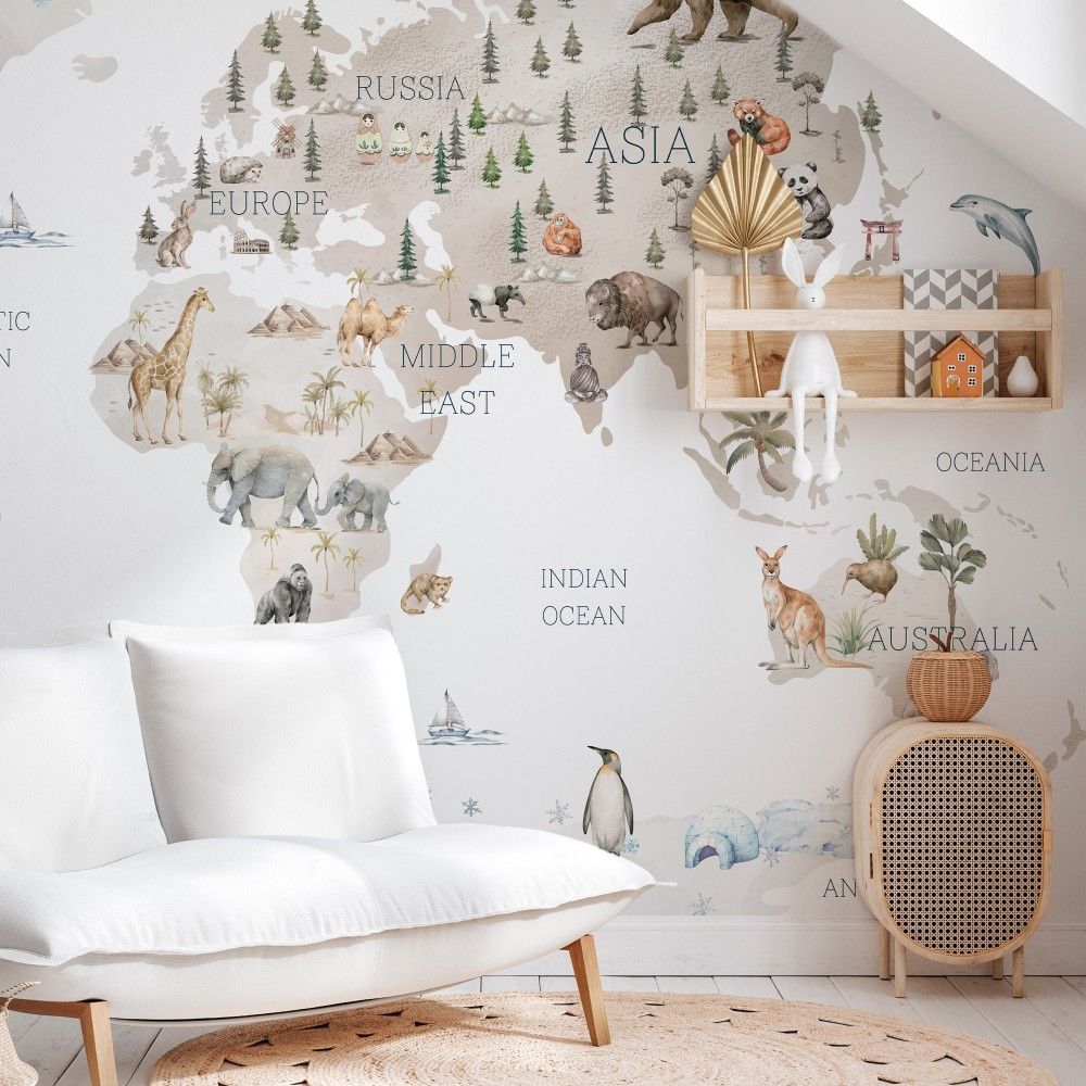 Poster - Mapa del Mundo Kids - APDECORATION