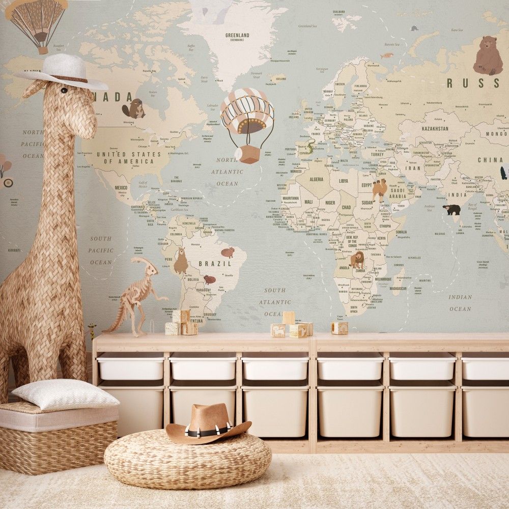 Poster - Mapa del Mundo Kids - APDECORATION