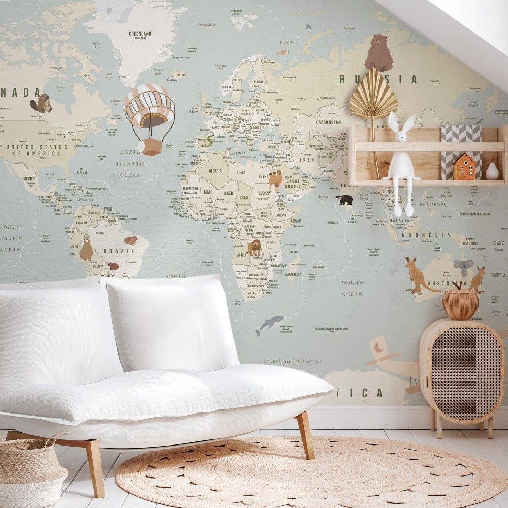 Poster - Mapa del Mundo Kids - APDECORATION