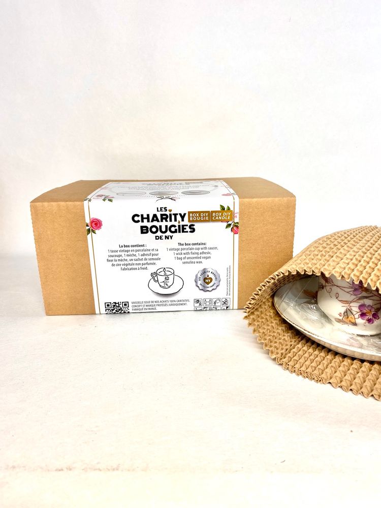 Cadeaux - KITS DIY DE CREATION DE BOUGIES VEGETALES DANS UNE TASSE ANCIENNE - CHARITY BOUGIES DE NY