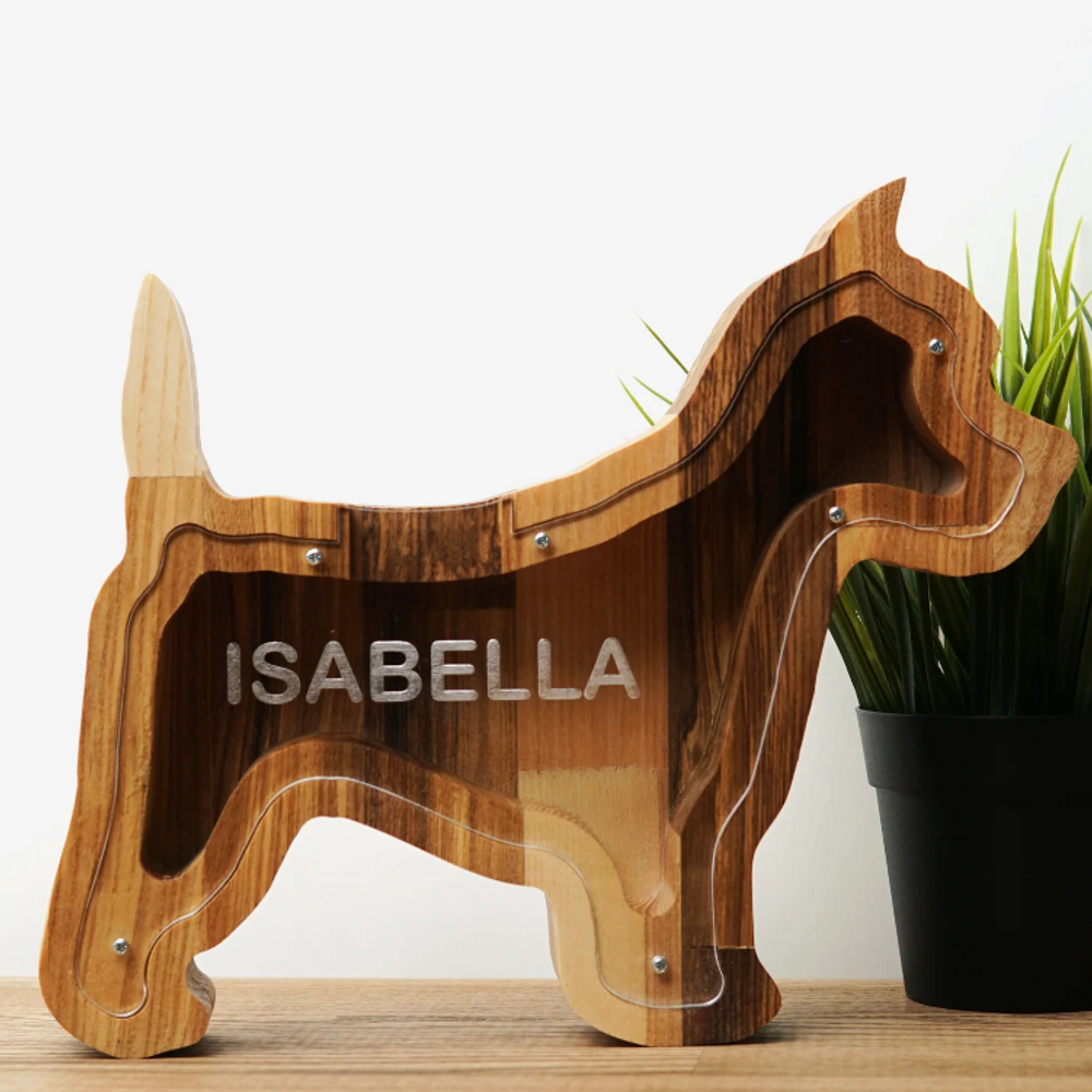 Objets déco enfant - Tirelire en bois pour chien - PROMIDESIGN