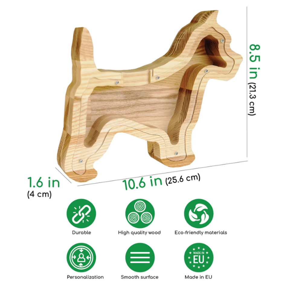 Objets déco enfant - Tirelire en bois pour chien - PROMIDESIGN
