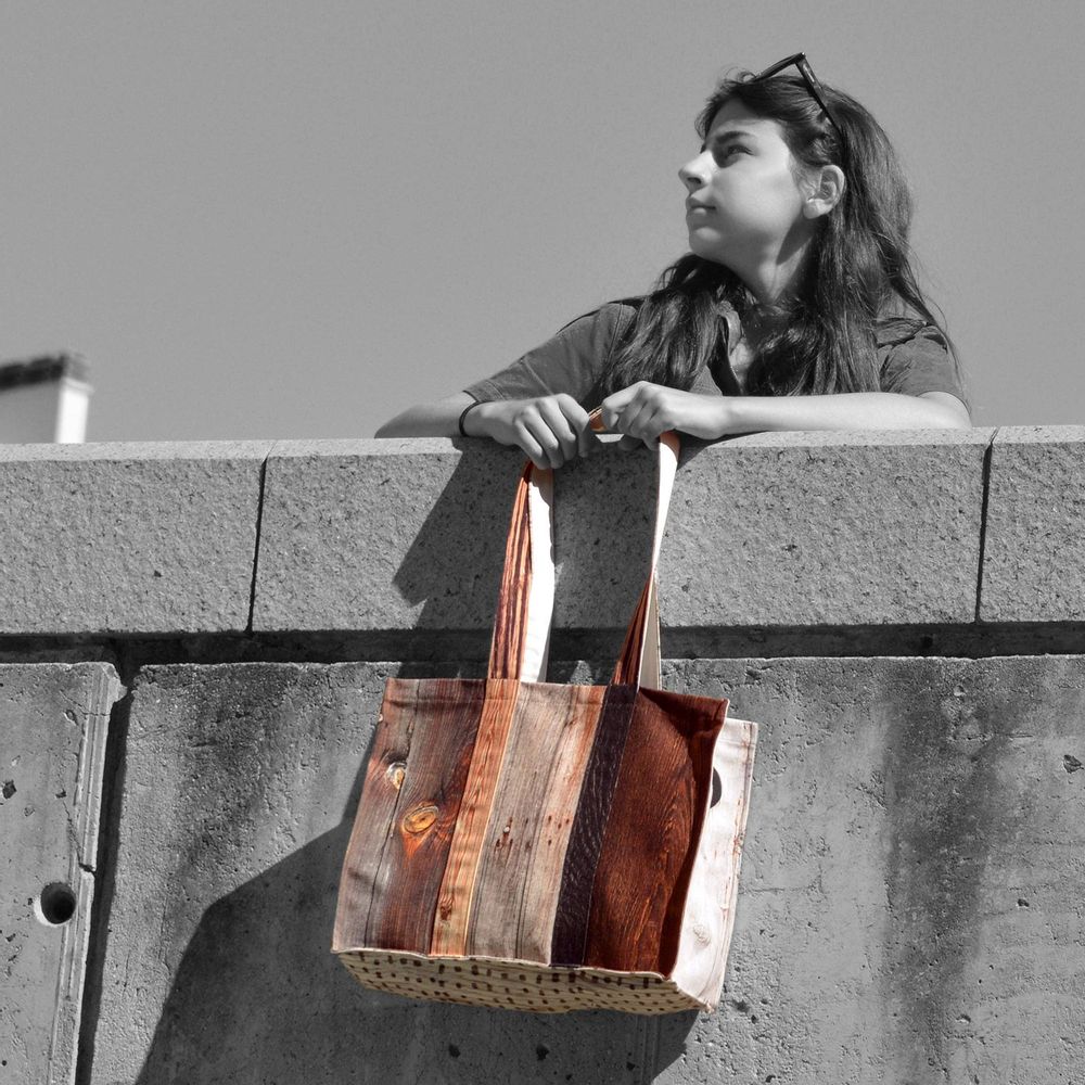 Bags and totes - Wooden Tote Bag - MARON BOUILLIE