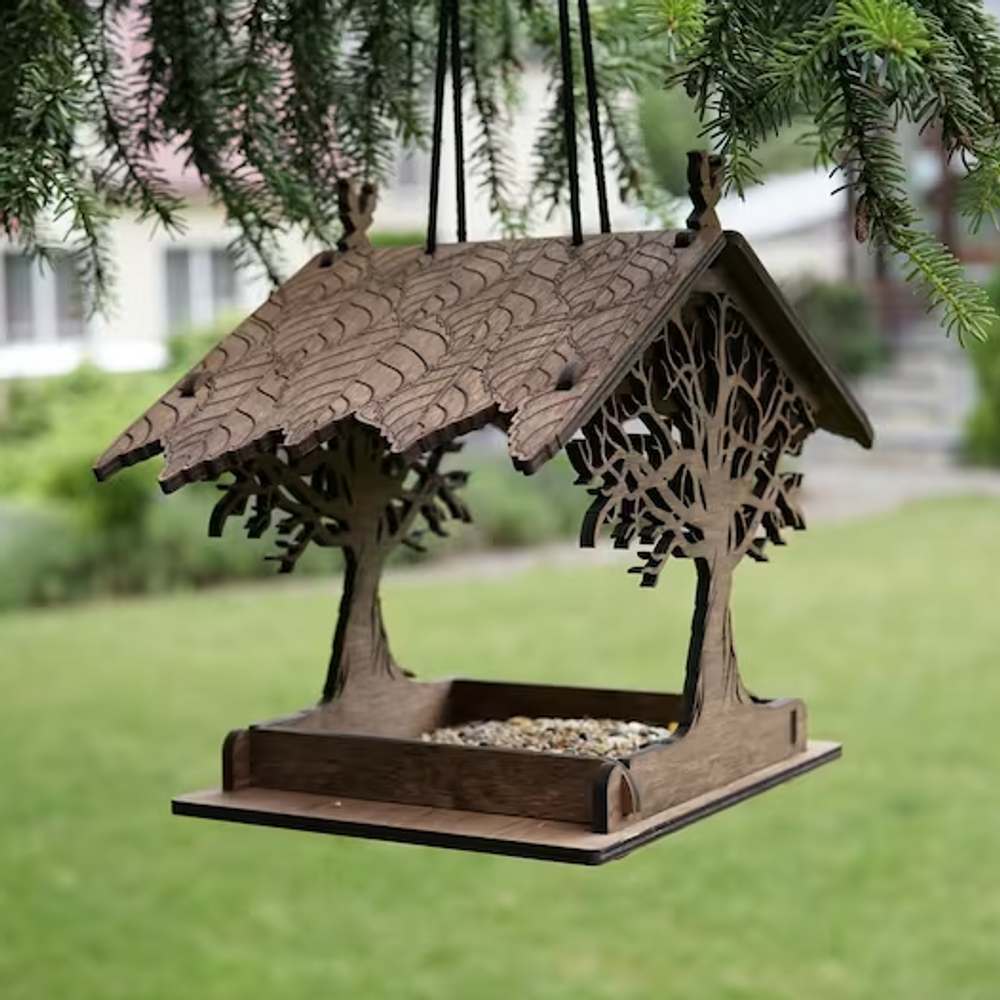 Accessoires de jardinage - Mangeoire à oiseaux en bois - PROMIDESIGN