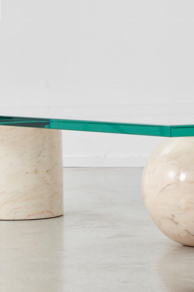 Coffee tables - Geometric Travertine Coffee Table - CHAPPAL.CO