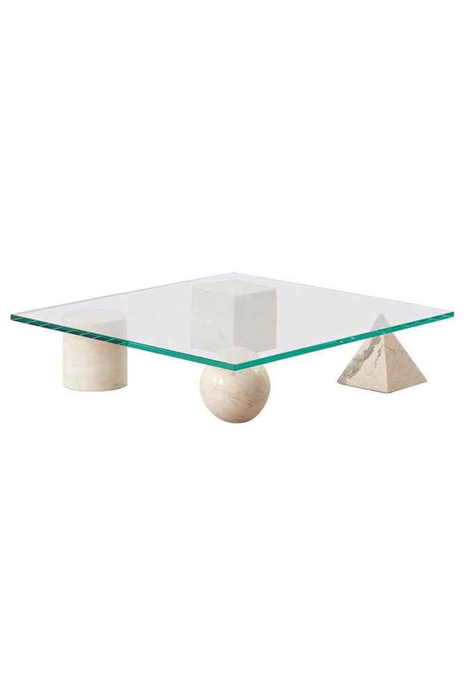 Coffee tables - Geometric Travertine Coffee Table - CHAPPAL.CO