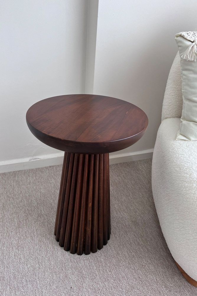 Tables basses - Mushroom Natural Wood Side Table - CHAPPAL.CO