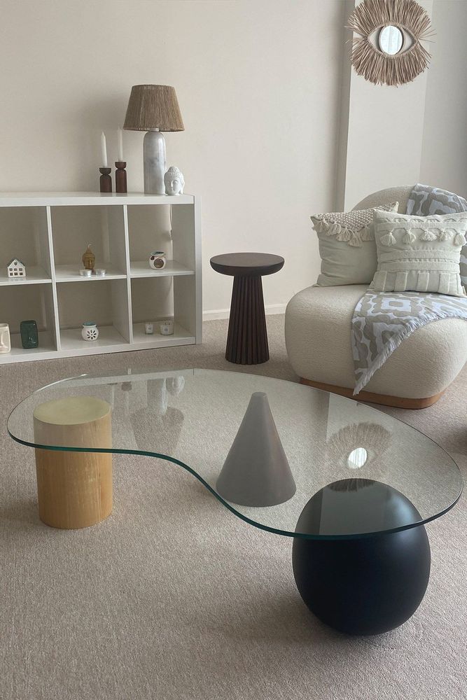 Coffee tables - Wooden Asymmetrical Coffee Table - CHAPPAL.CO