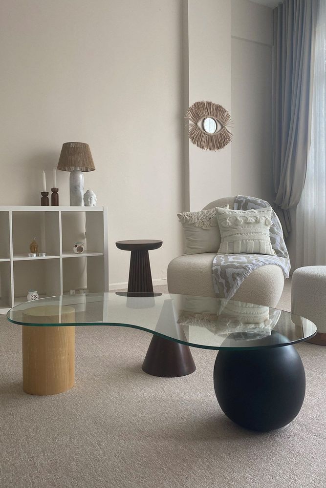 Coffee tables - Wooden Asymmetrical Coffee Table - CHAPPAL.CO