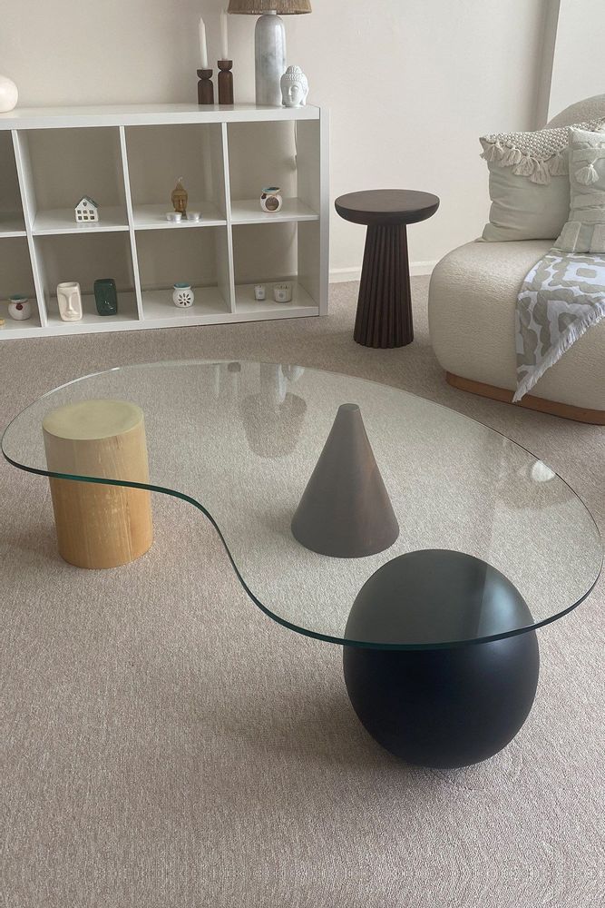 Coffee tables - Wooden Asymmetrical Coffee Table - CHAPPAL.CO