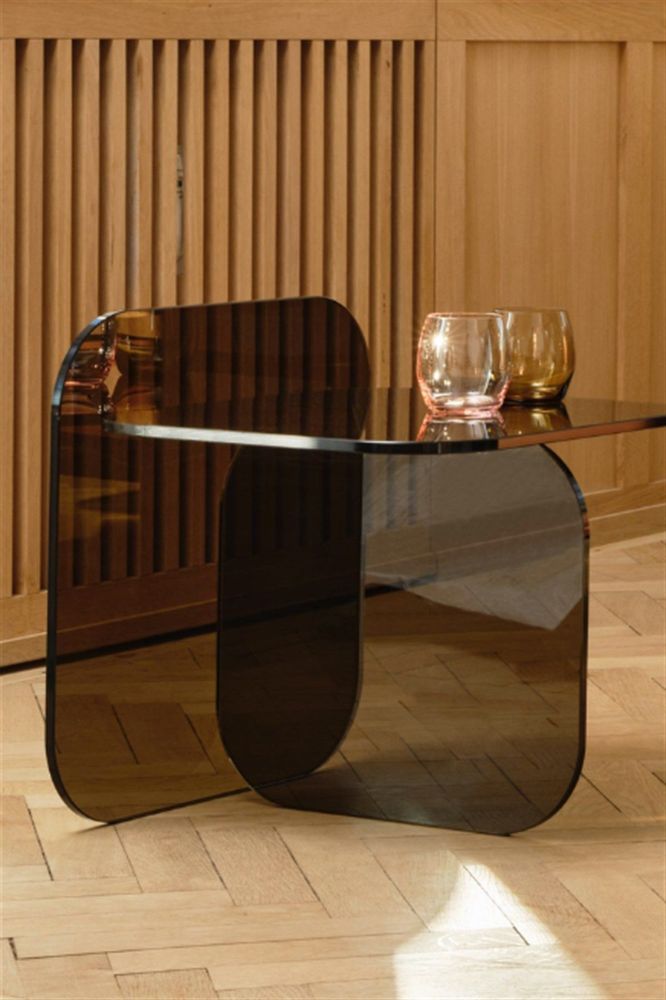 Coffee tables - T Side Glass Table - CHAPPAL.CO